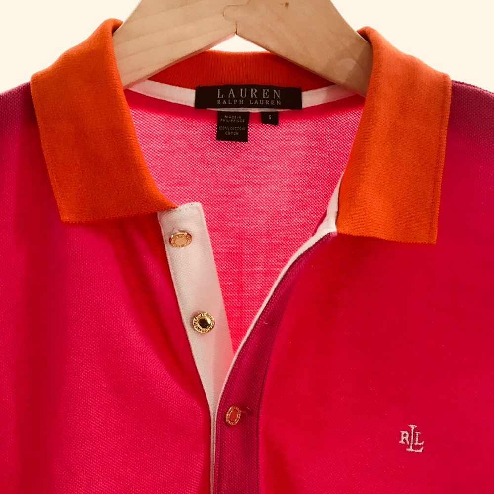 NWOT Lauren by Ralph Lauren Bright Pink Polo
